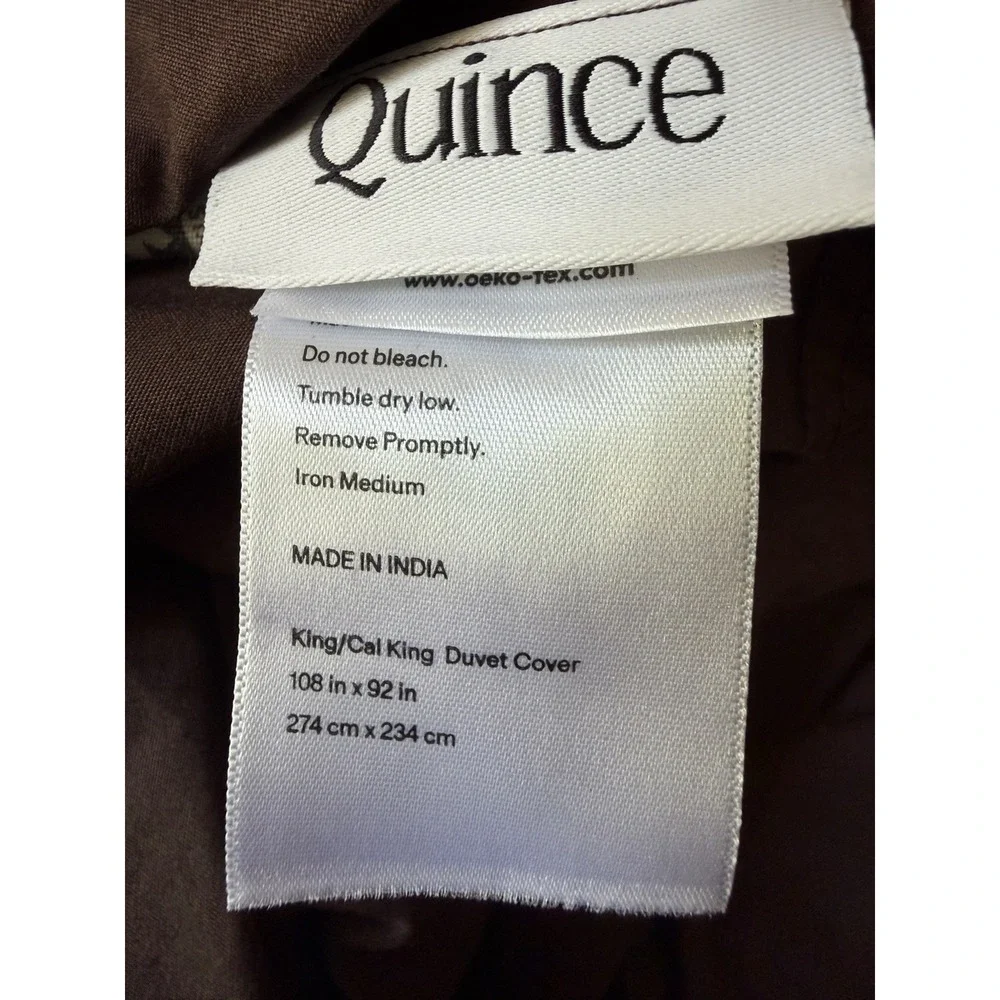 NWOT Quince 100% Organic Cotton Espresso King/Cal King Duvet Cover (no shams)